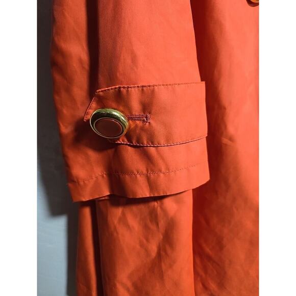 Twiggy London VTG Chic Rain Coat XL Bold Orange Retro Mod 60's Style Trench - Picture 5 of 15